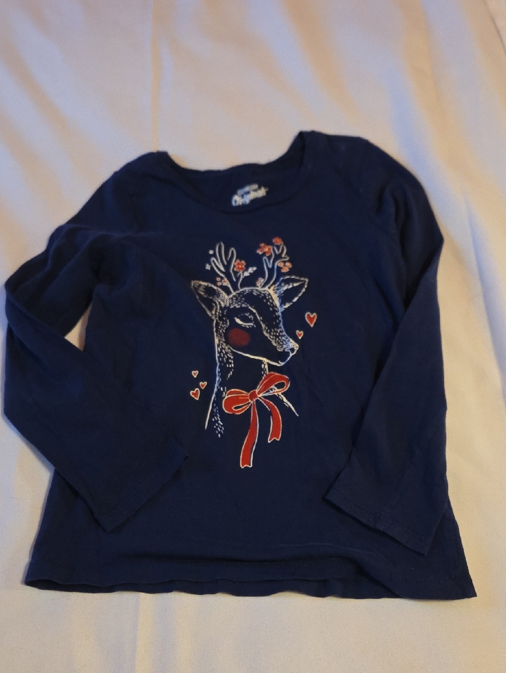 Oshkosh Size 7 Long Sleeve Reindeer Tee